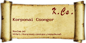 Korponai Csongor névjegykártya