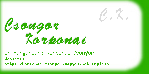 csongor korponai business card